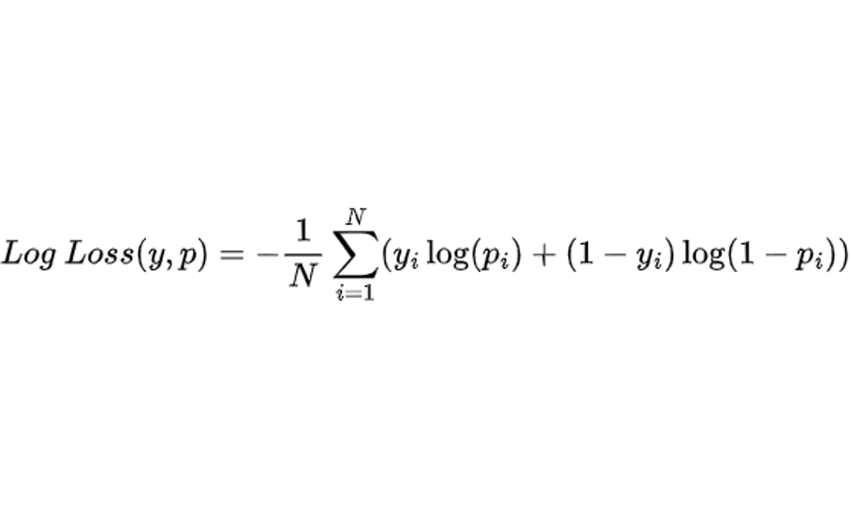 formula da log loss na classificacao binaria