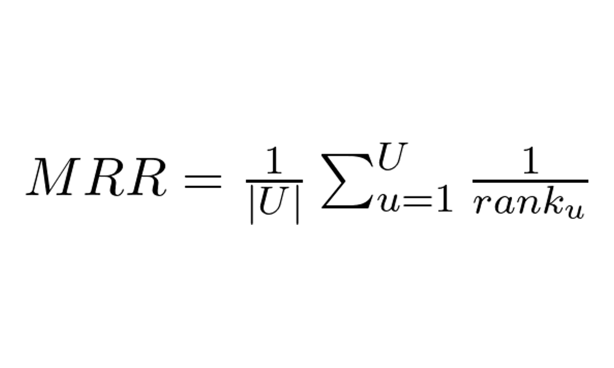 fórmula do mean reciprocal rank - mrr